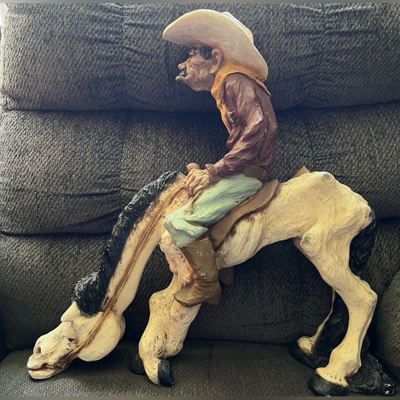 Vtg 1977 Universal Statuary Corp 523 Western Cowboy Sheriff Horse Statue - Picture 2 of 10